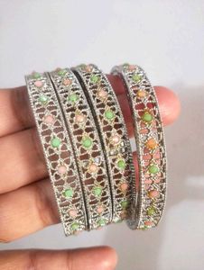 Tarnish Free silver plated Bangles set of 4