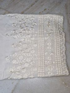 Embroidered Off White Salwar Kameez Pants