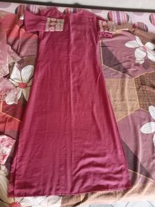 Magenta Embroidered Suit with Dupatta