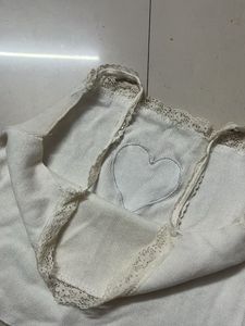 Blue Heart White Top