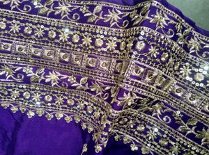 Elegant Purple Lehenga Choli(semi stitched)