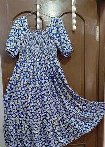 Daisy Print Smocked Dress