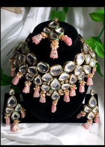 Pink Dibbi Kundan Necklace