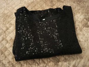 Sparkly Black Long Sleeve Top