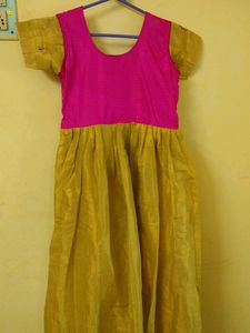 New Golden Silk Anarkali Top