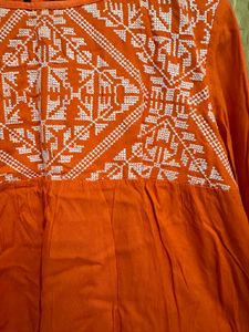 Orange Coral Kurti Top