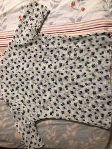 White Floral Georgette Top