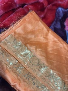 Golden Saree with Floral Border