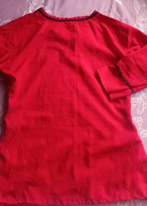 Red Ethnic Tunic Top