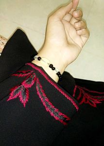 Embroidered Black Top - Size M