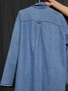 Long Denim Buttondown Imported Shirt Dress