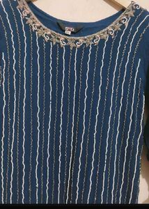 Sea🌊Blue Sharara Suit With Dupatta 34 Bust
