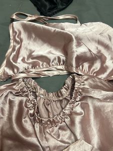 Pink Satin Short Set