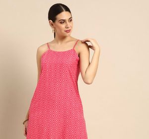 Pink Printed Short Kurti