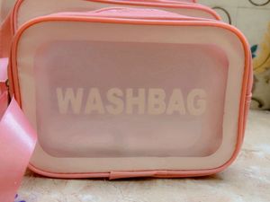 Pink Cosmetic Bags - 3 Piece Set