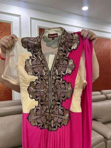 Pink Drape Saree