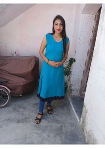 Sleeveless Kurti Type Frok With Shurg