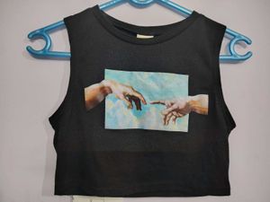 Graphic Print Crop Top