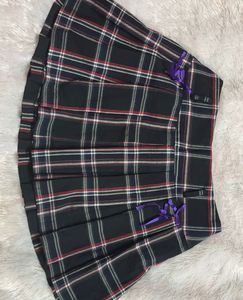 Plaid Pleated Mini Skirt