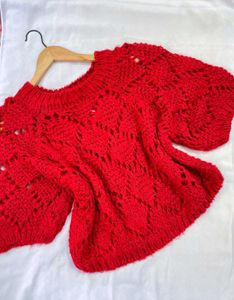 Pinterest Oversized Hot Red Crochet ()