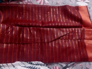 Pink &amp; Orange Checked Saree