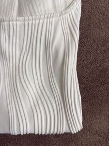 White Textured Crop Top