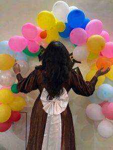 Birthday Slit Grand Gown - Personalized With Bow