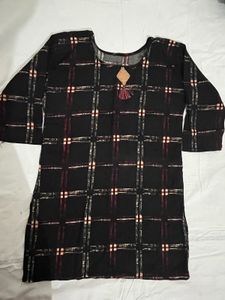 Printed Black Short Kurti