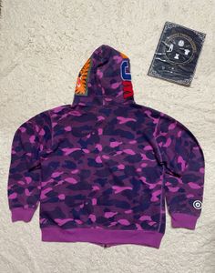 BAPE Purple Camo Shark Hoodie