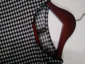 winter Gingham Pearl Sleeve Top