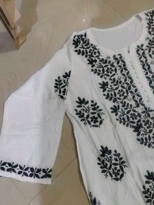 White N Black Lucknowi Kurta