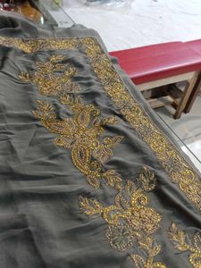 Elegant Embroidered Saree (Issue)