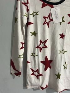 Star Print Long Sleeve Top