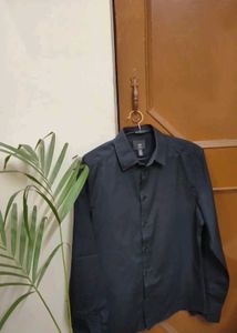 H&M Black Linen-Cotton Shirt _