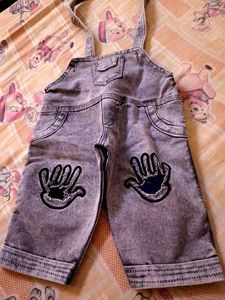 Denim Baby Overalls with Hand Appliques