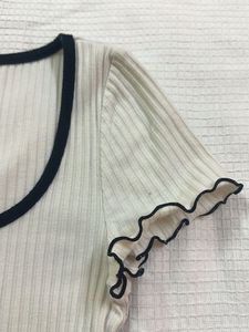 Ribbed Top with Bow Detail