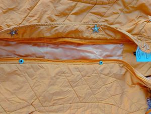 YELLOW COLOUR BRANDED JACKET WITH TWO POCKET