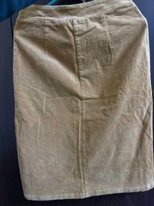 Corduroy A-Line Midi Skirt