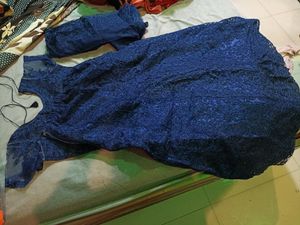 blue bust size 38  net lehenga with dupatta