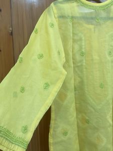 Yellow Embroidered Kurta