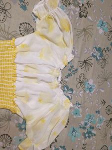 Yellow Floral Smocked Top