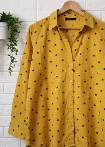 Starry Mustard Button-Down