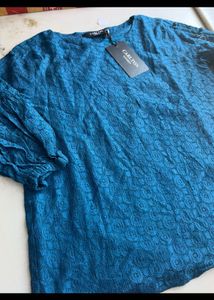 Blue lace top