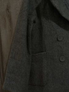 Warm Grey Overcoat Alpaca Feel