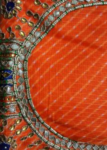 Exquisite Orange Kurthi Material..