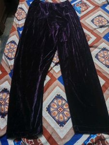 Velvet Wide Leg Pants