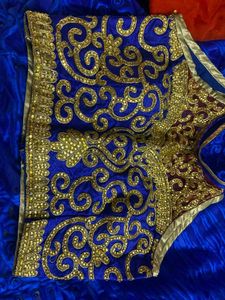 Blue Orange Lehnga Choli