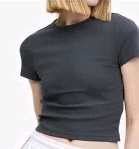 H&amp;M Solid Ribbed Top