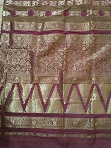 Golden Zari Banarasi Silk Saree