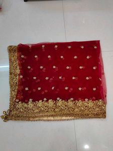 Maroon Velvet Lehenga Choli Dupatta